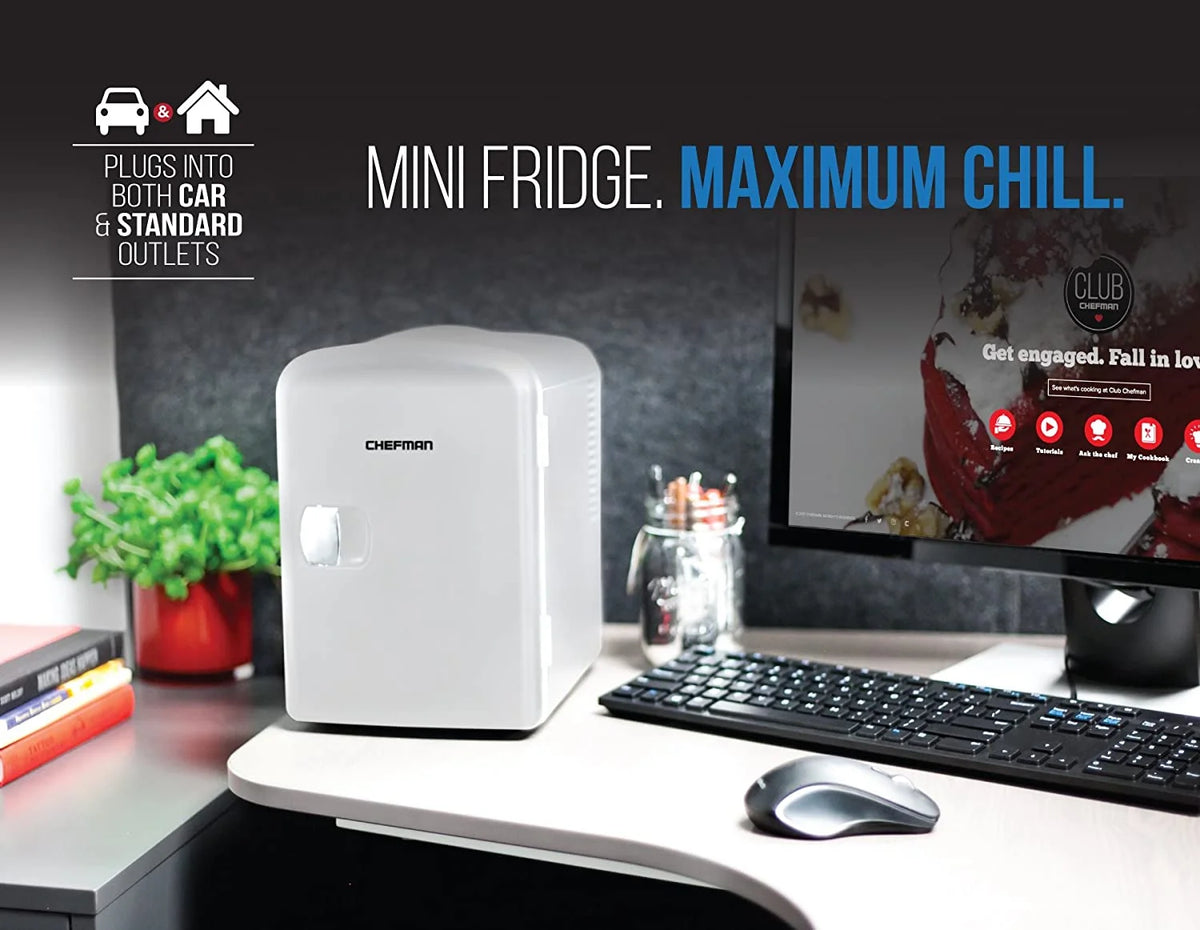 White 4L Portable Mini Fridge with Warming Function M79474