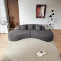 Beige Curved Sectional Sofa I2751