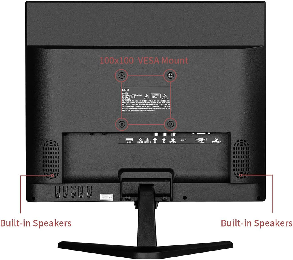 17 inch Security Monitor with HDMI Input, Built-in Speaker, Remote Control D856