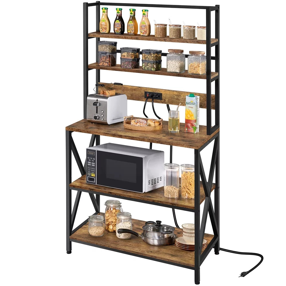 5-Tier Baker's Racks with Power Outlets L521