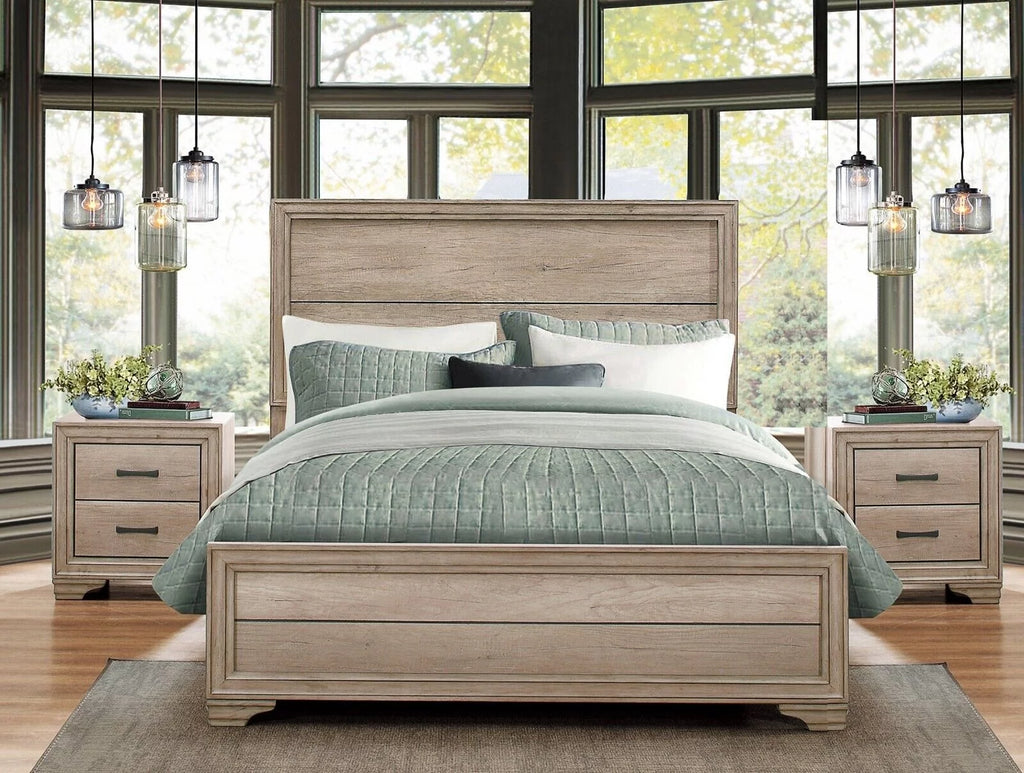 3pc Eastern King Size Bed and Two Nightstands Bedroom Set D26678
