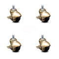 Antique Brass Hooded Swivel Ball Casters Set 4 M425733
