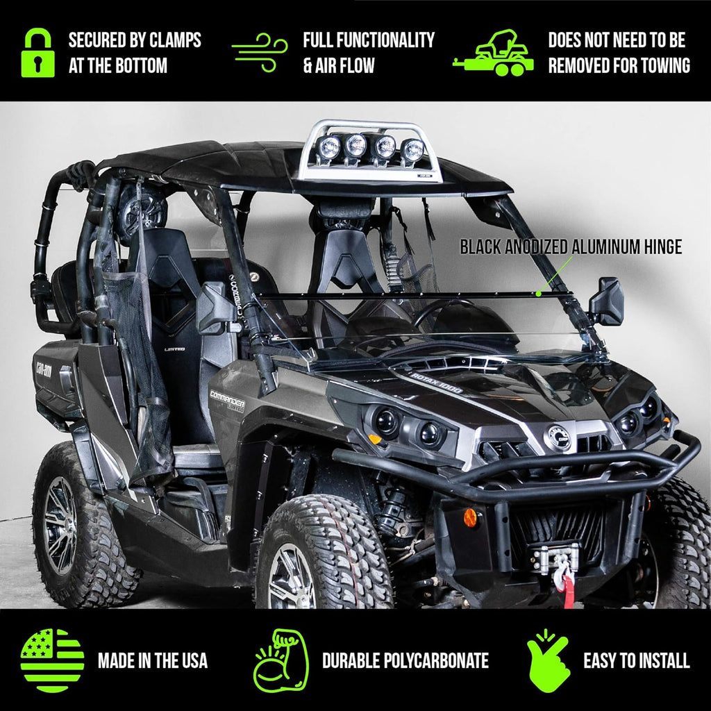 Compatible with Can-Am Commander Full Tilting UTV Windshield 3/16” A8959