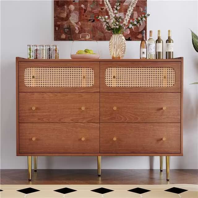 6 Drawer Rattan Dresser M134135