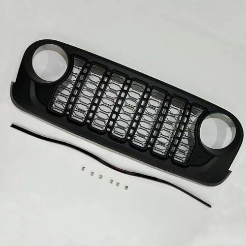 Front Grille Grid Grill Guard With Camera Hole for Jeep Wrangler JL Gladiator ABS Blackout E835452