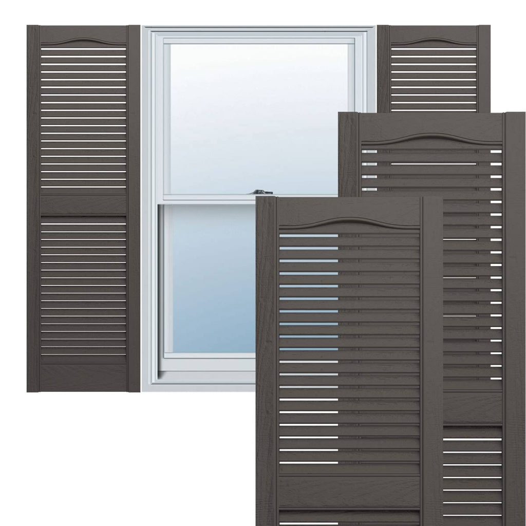 Standard Cathedral Top Open Louver Vinyl Shutters S5639
