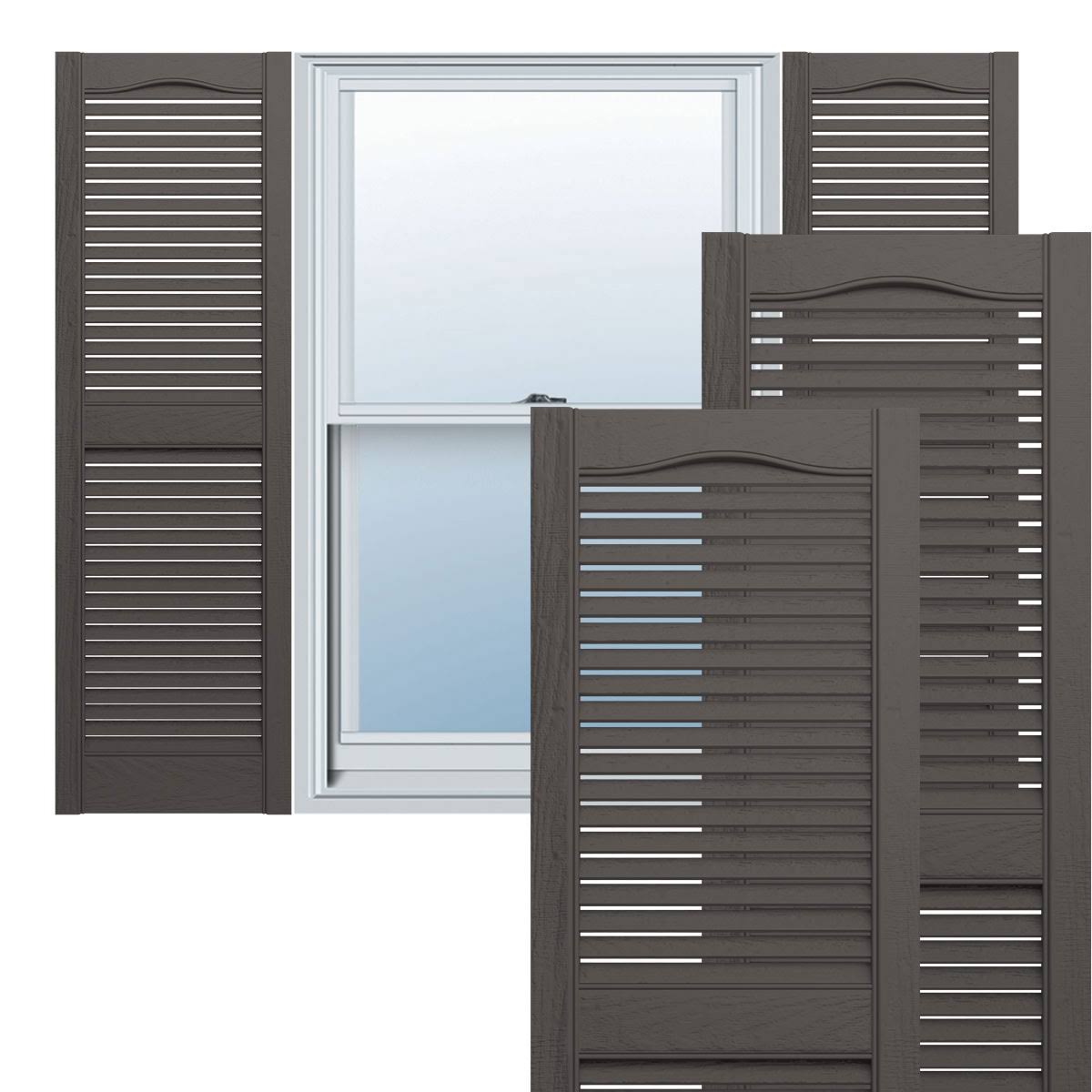 Standard Cathedral Top Open Louver Vinyl Shutters S5639