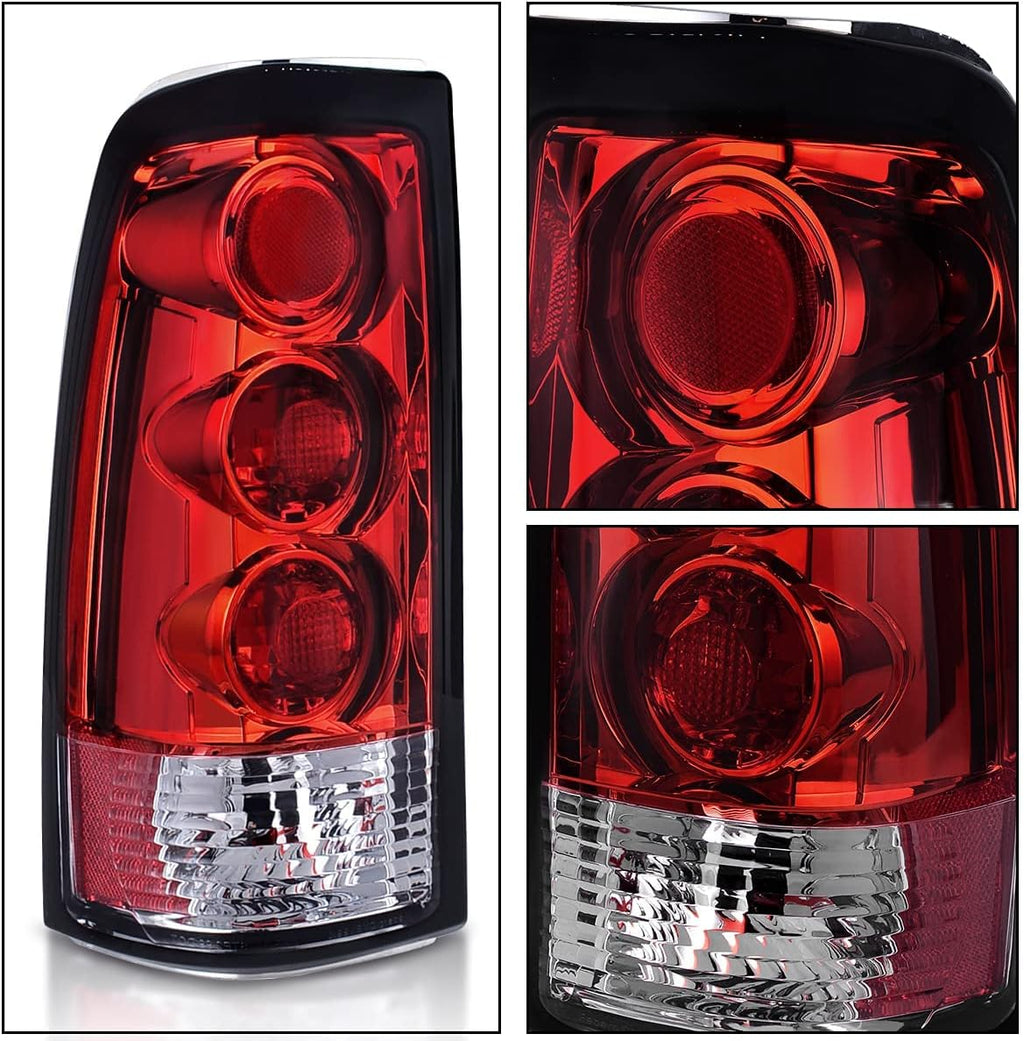Black Housing Replacement Headlights + Red Lens Taillights Combo V591692