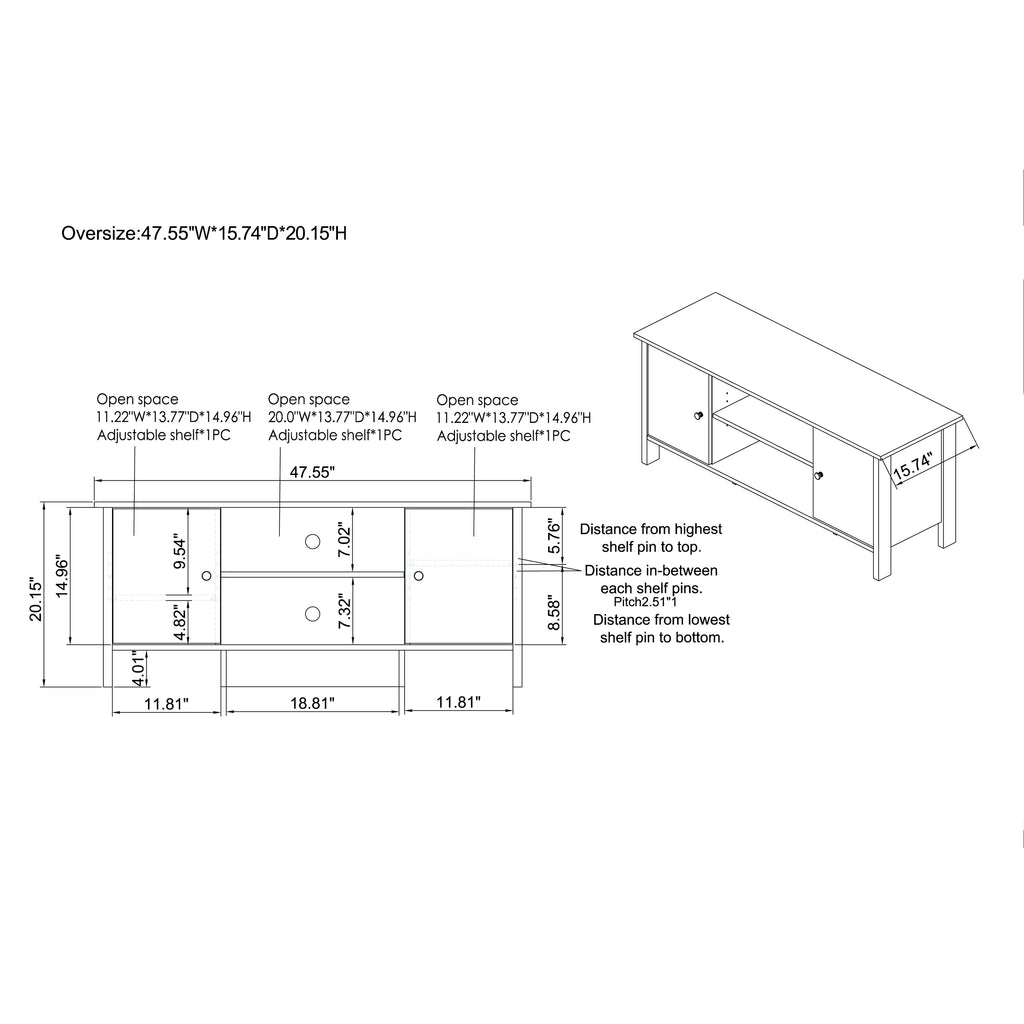 Walnut TV Stand L1301
