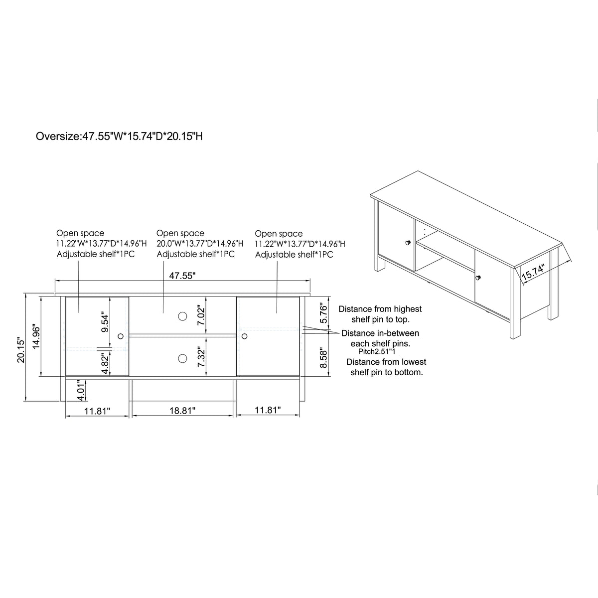 Walnut TV Stand L1301