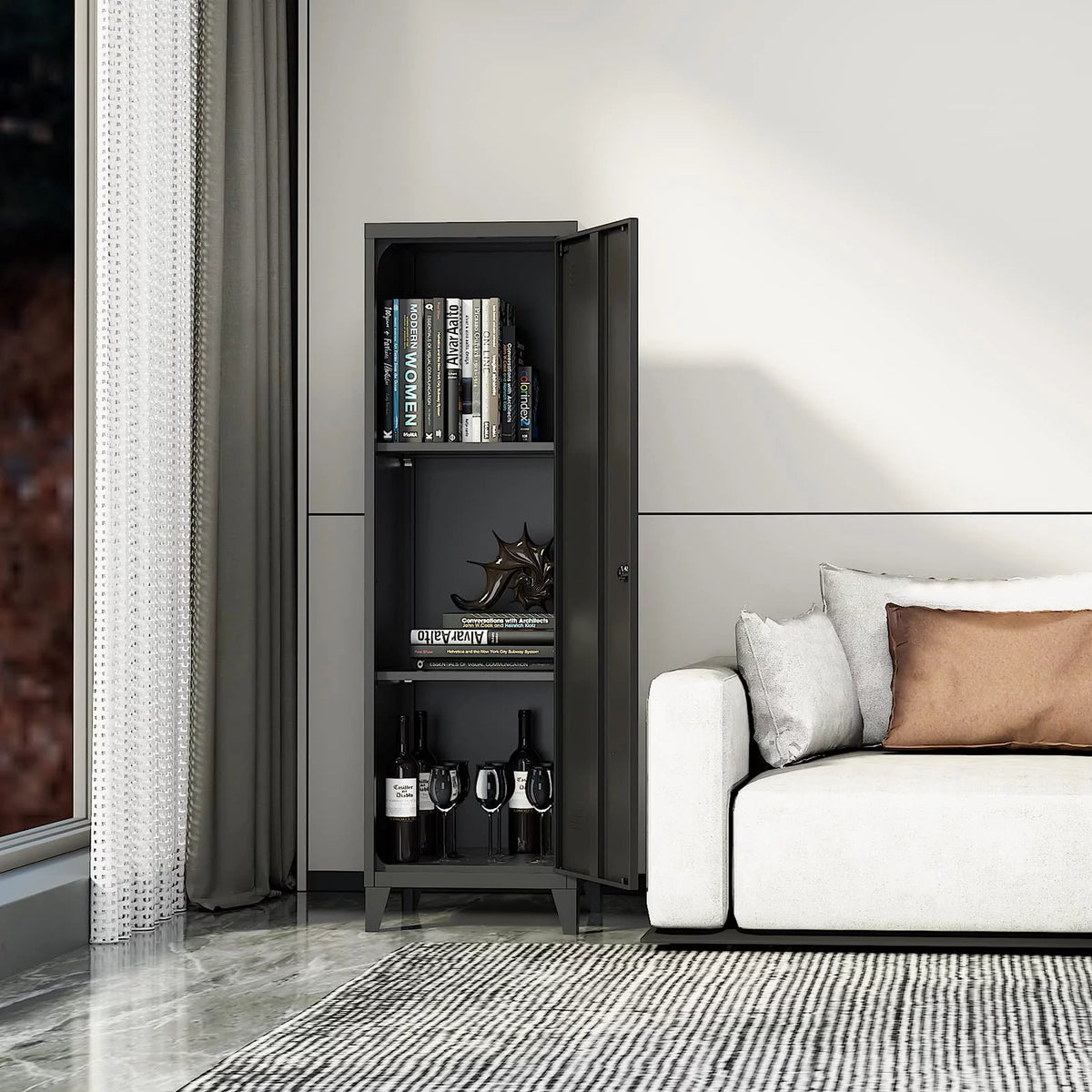Metal Locker Storage Cabinet with Locking Door S343444