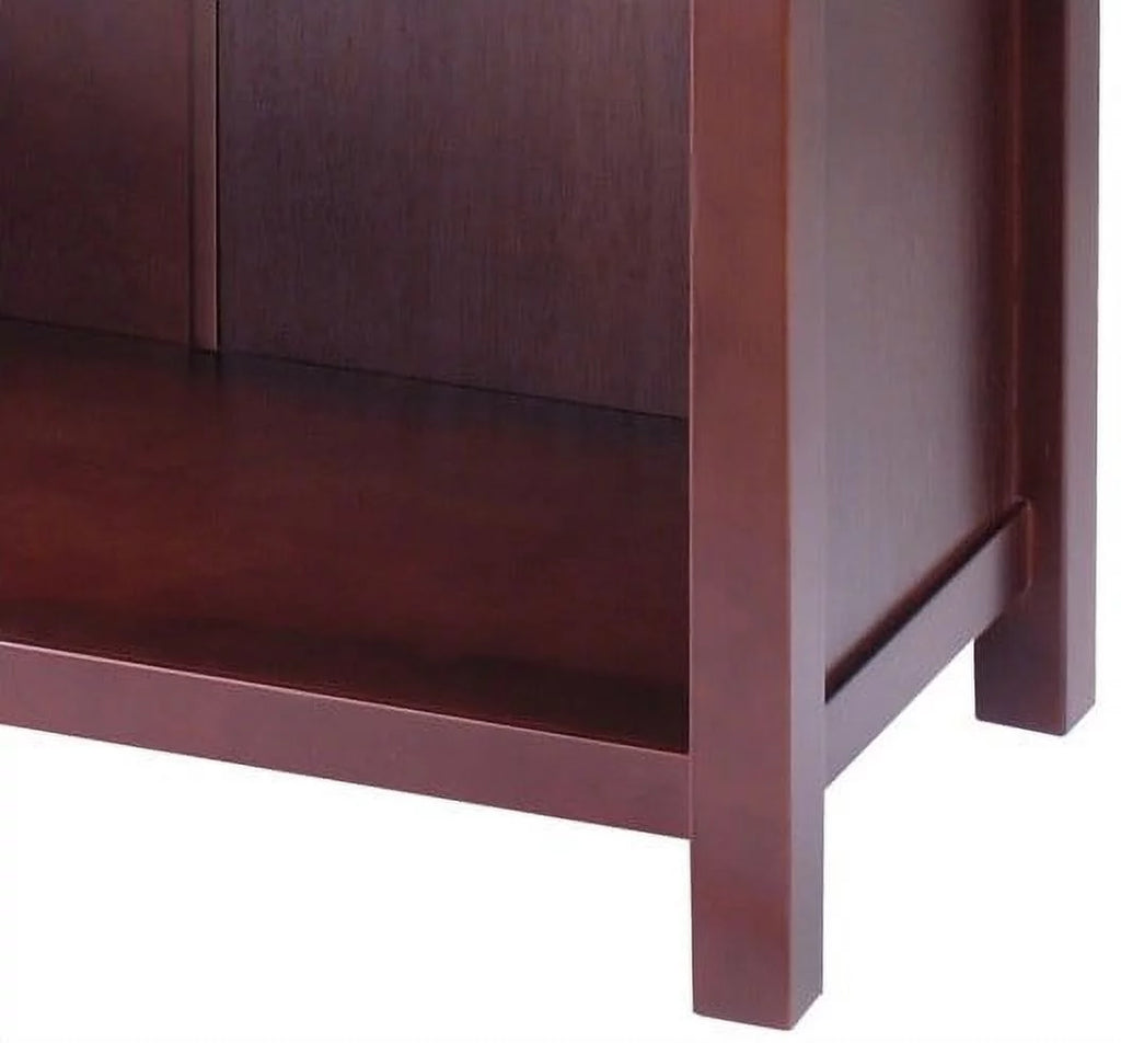 Walnut Finish 2-Section Storage Shelf L86282