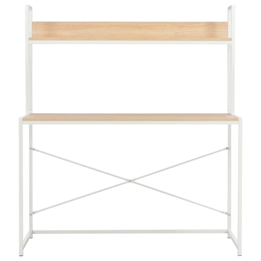 White and Oak Computer Desk X44266