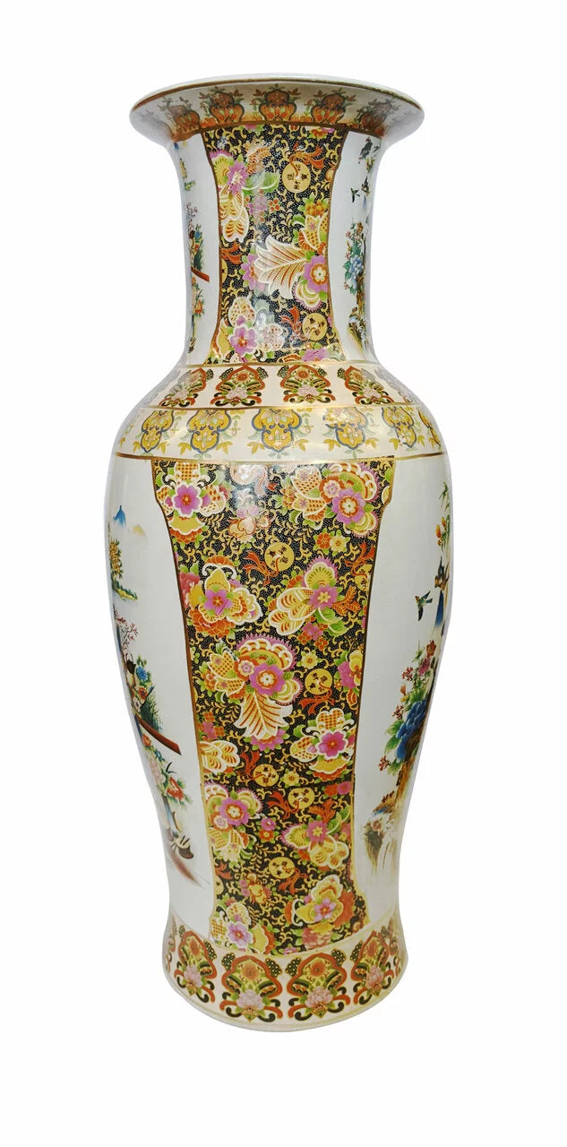 Japanese Porcelain Satsuma Vase 36" L6951