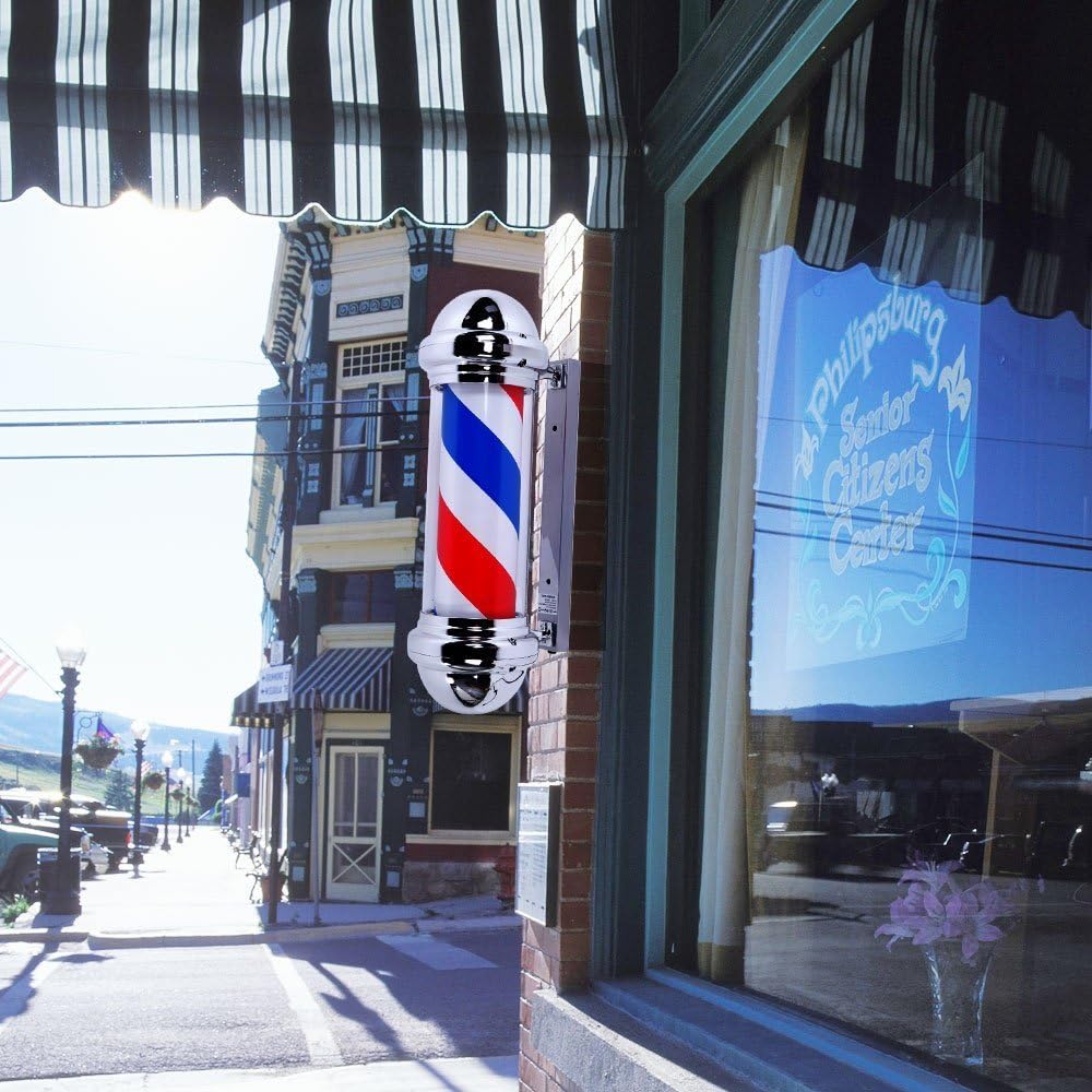 2 Packs 28'' LED Barber Pole Light, Red White Blue LED Strips V933