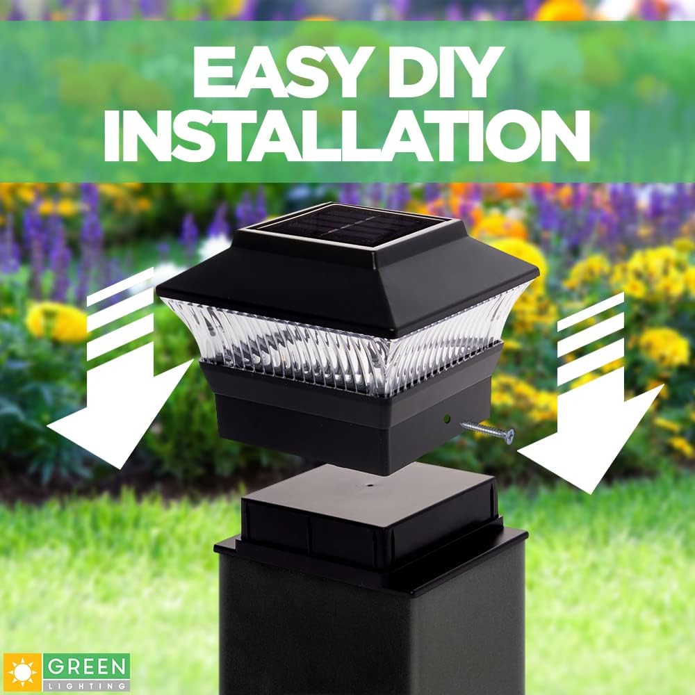 12 Pack Black Solar Powered LED Post Cap Light M469539