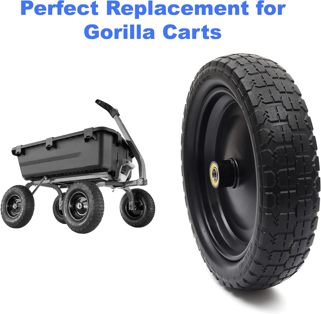 13" Solid Polyurethane Flat-Free Tire and Wheel Assemblies (4-Pack) G624549