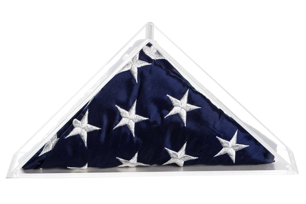 Clear Acrylic American Flag Display Case Wall Mount N5856