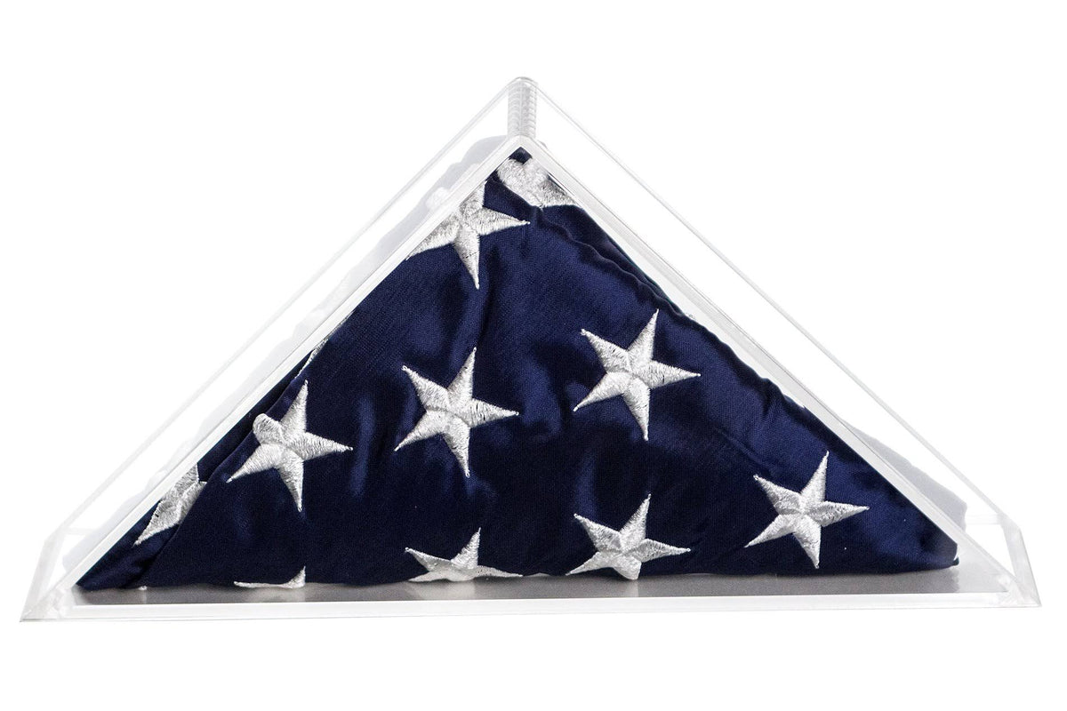 Clear Acrylic American Flag Display Case Wall Mount N5856