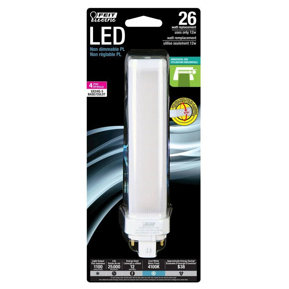 26-Watt Cool White 4-Pin PL LED GX24q-3 Light Bulb Case of 12 E398658