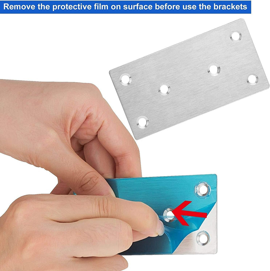 22 Pcs Stainless Steel Flat Mending Plate, 2x4 Inch Metal Brackets B37649
