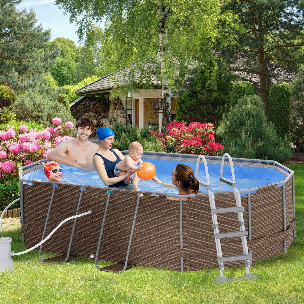 Brown Non-Inflatable Frame Swimming Pool O737
