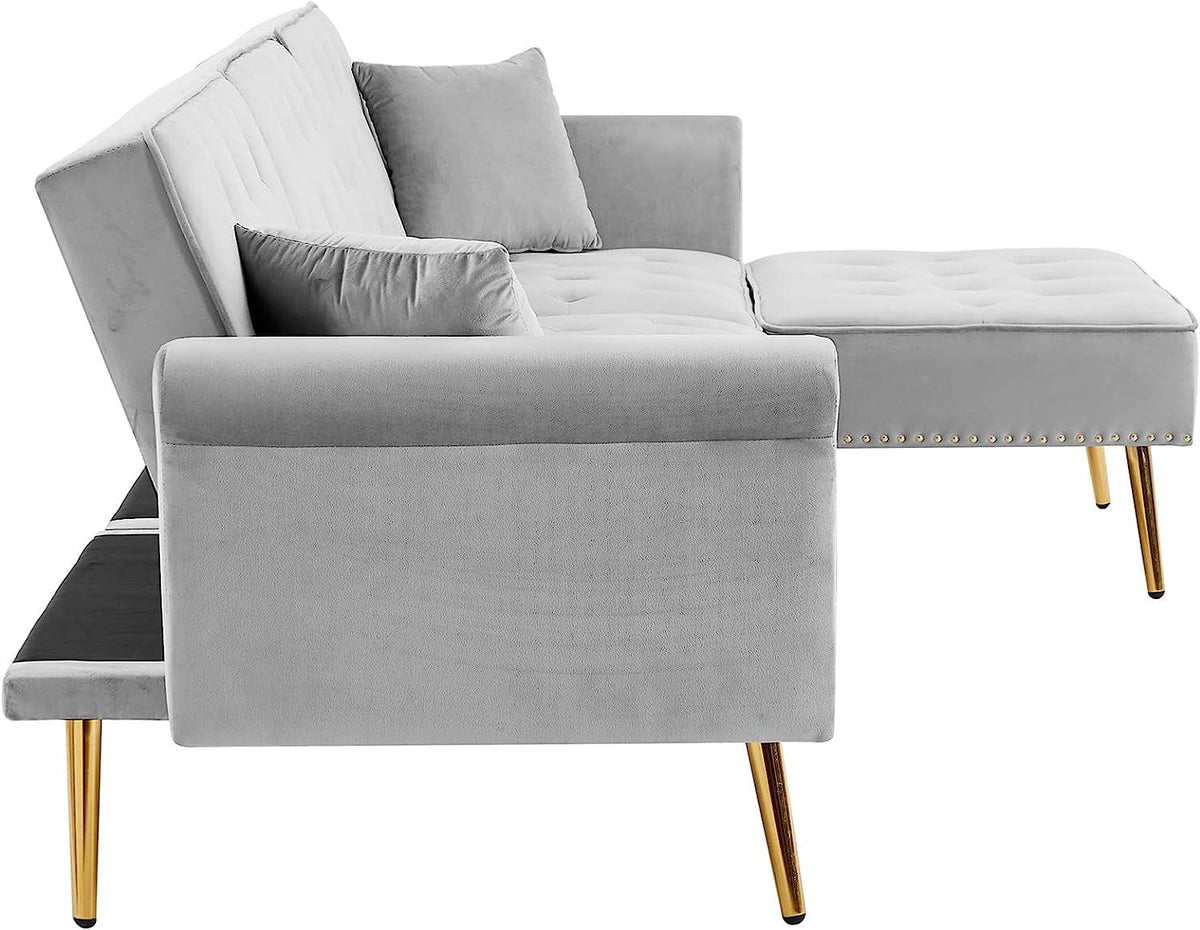 L-Shaped Sectional Sofa with Recliner and Movable Ottoman H19895