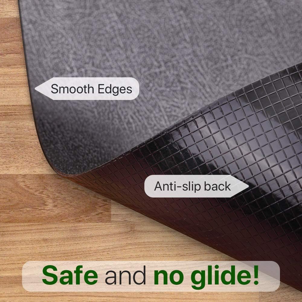 Black Non-Curve 47x35 inches Chair Mat E745