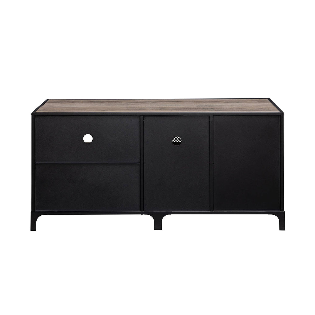Gray Wash Metal Mesh TV Stand L802
