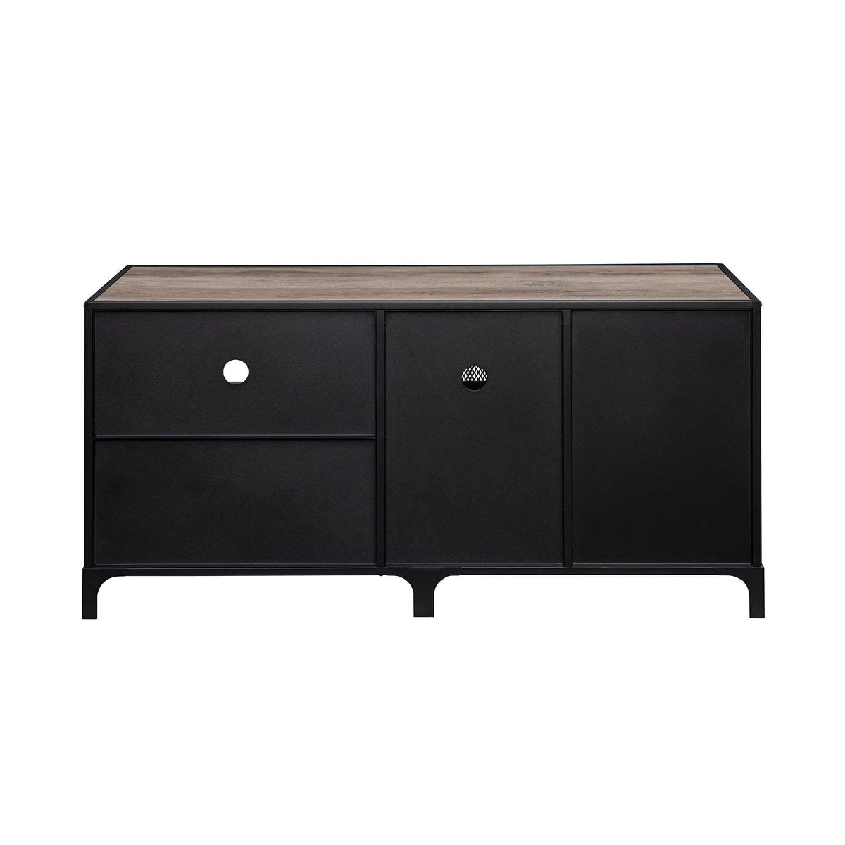 Gray Wash Metal Mesh TV Stand L802
