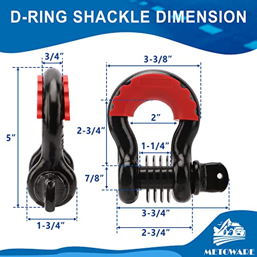 10 Ton Winch Snatch Block Pulley, Tree Saver Strap and D Ring Shackles I24635