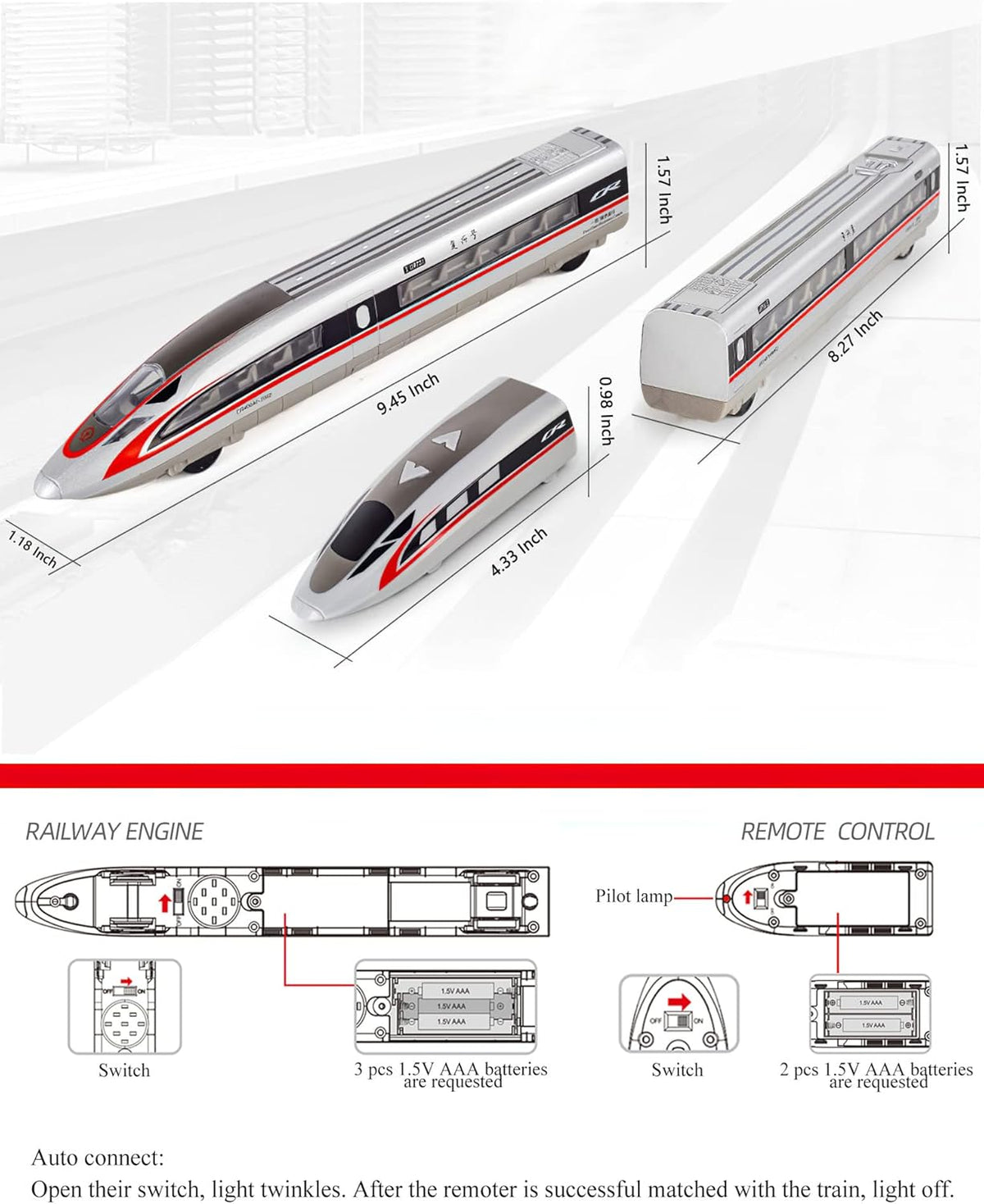 Electric Bullet Train Sets with Tracks Pack of 2 N44107