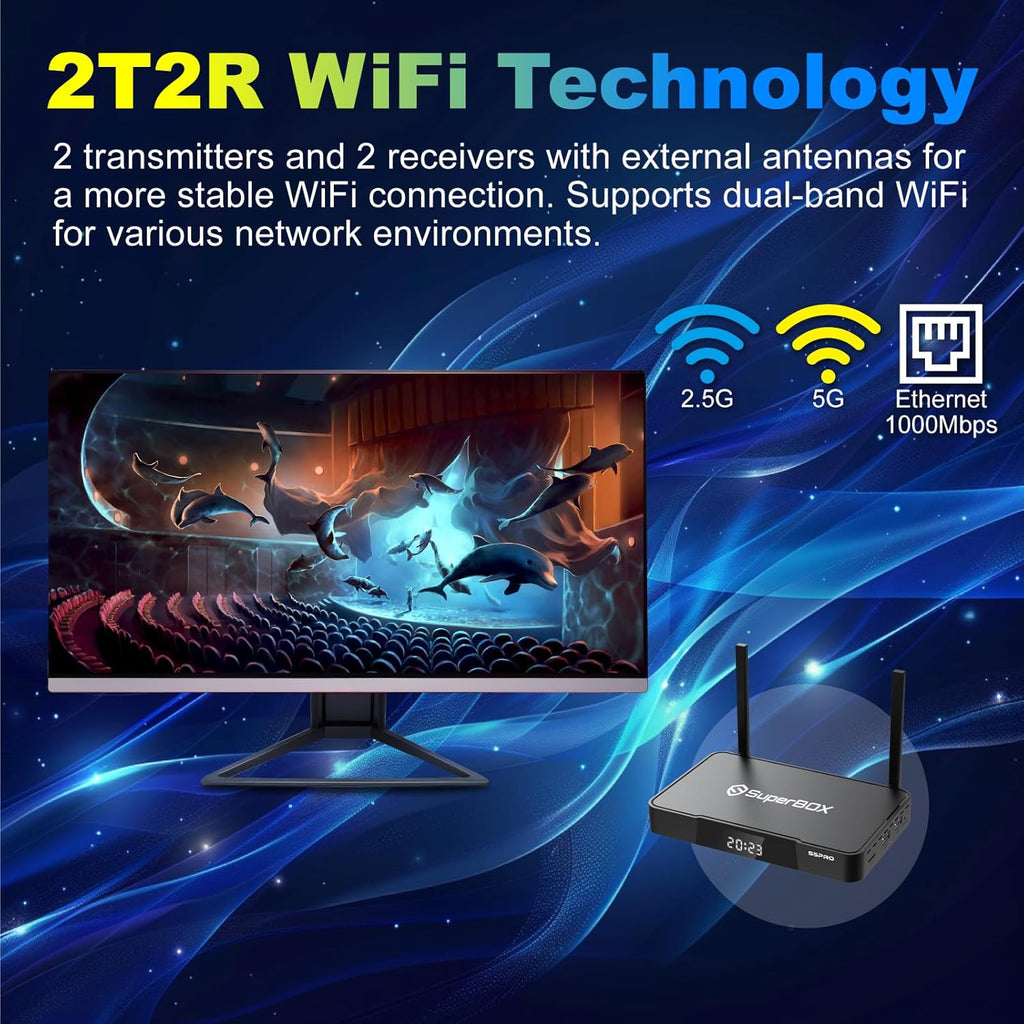 TV Box with 4GB RAM + 32GB ROM, Dual Band Wifi, Voice Remote Z49467