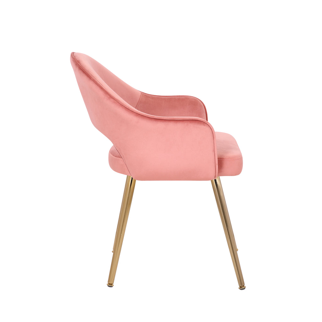 Velvet Upholstery Dining Chairs with Gold Metal Legs C3386