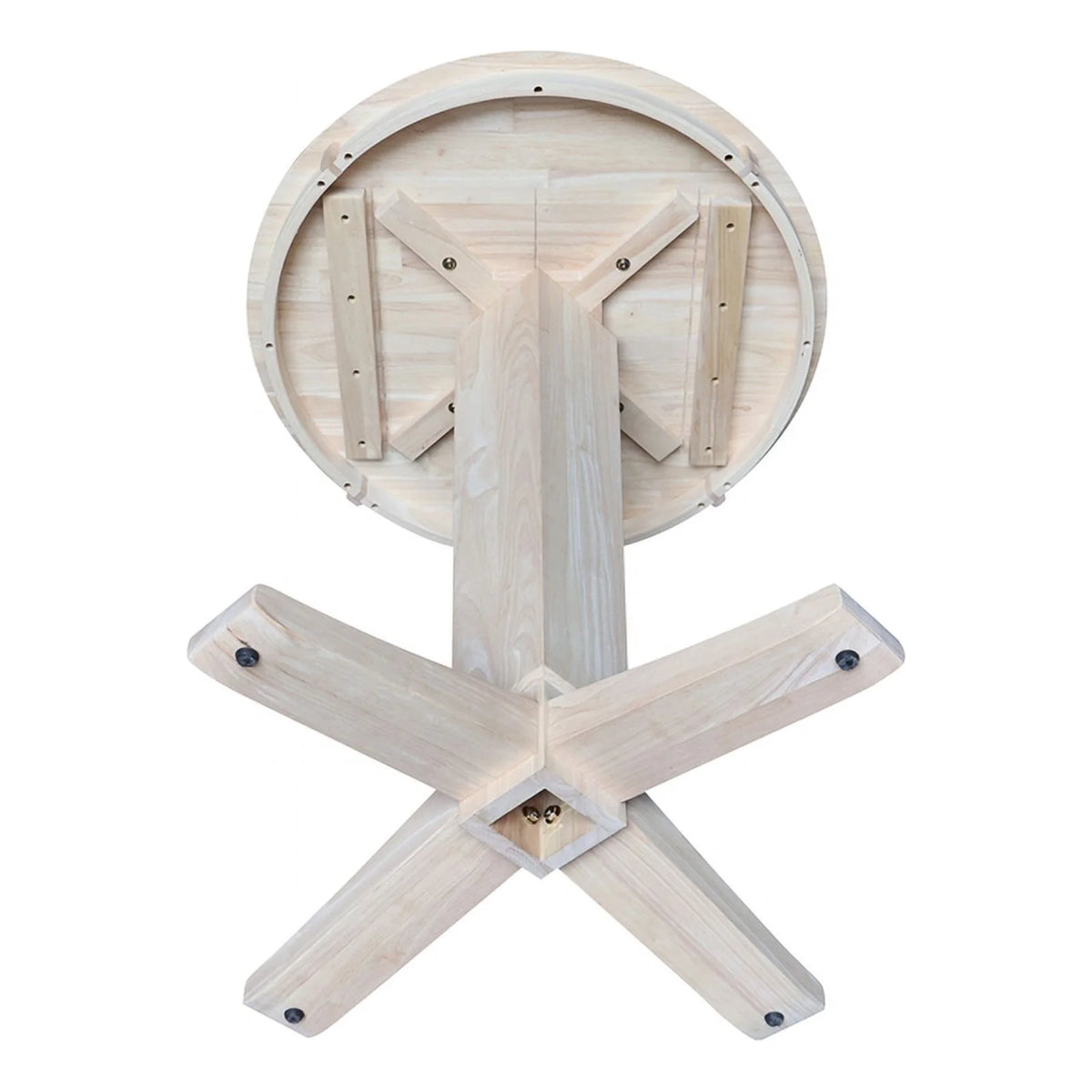 Unfinished Solid Wood Counter Height Dining Table with 2 Stools M84077