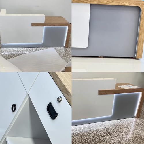 Reception Desk with Counter, Lockable Drawer & Door Cabinet, 120cm Z7349