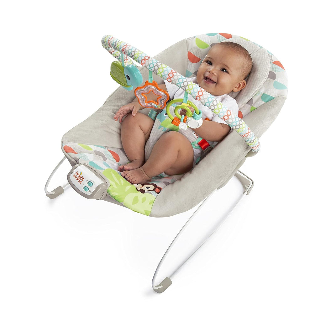 Baby Bouncer Infant Seat with Vibrations, Music, Removable Toy Bar H354