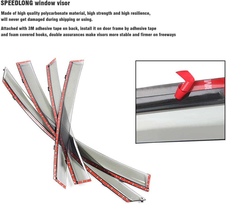Car Window Visor Vent Shade Deflector Sun/Rain Guards R693828