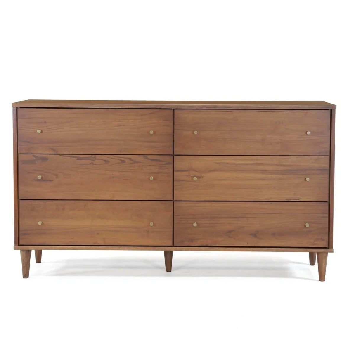 Walnut 6 Drawer Dresser W123450