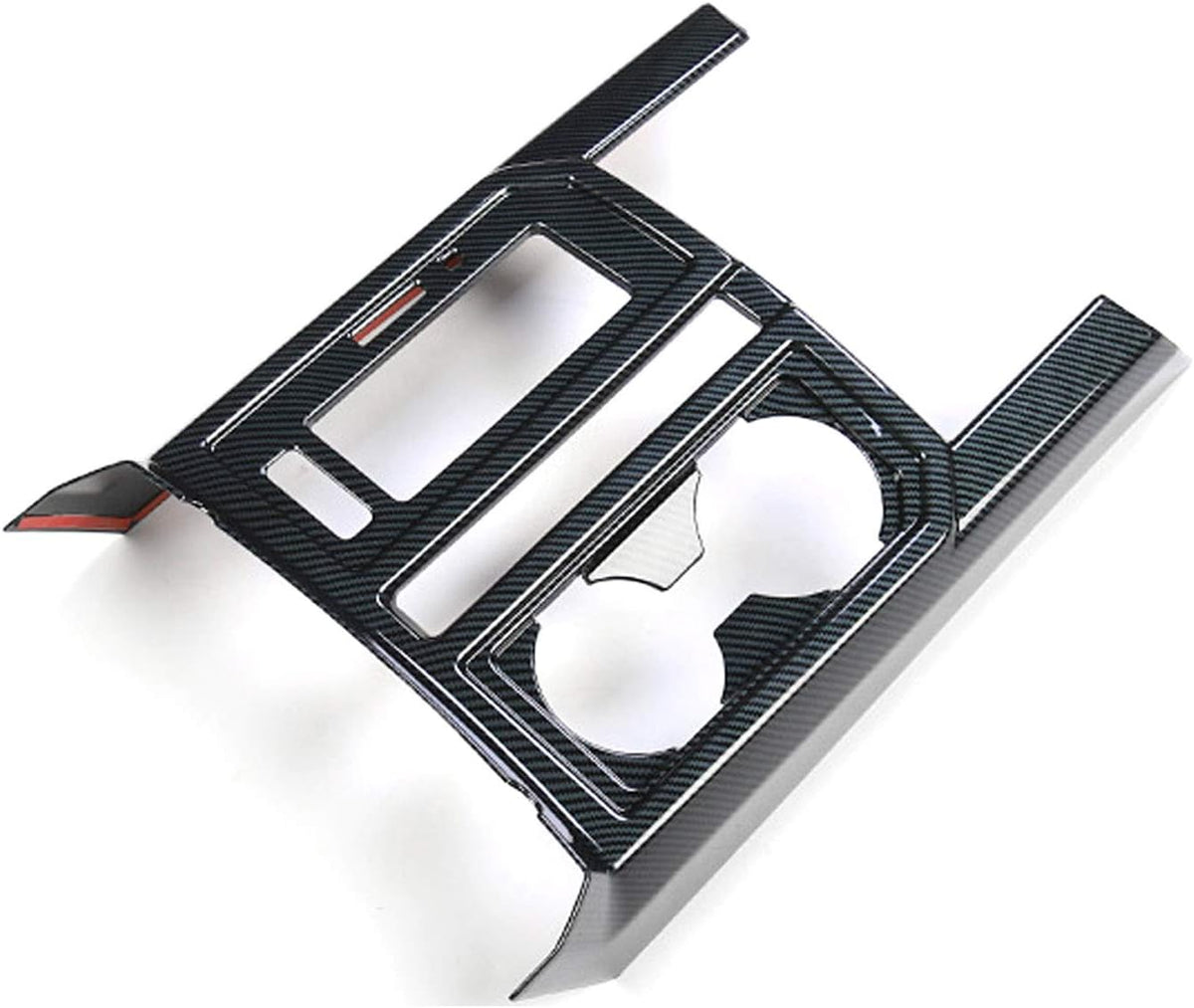 Carbon Fiber Center Console Gear Shift Cup Holder Trim 2pcs W22962