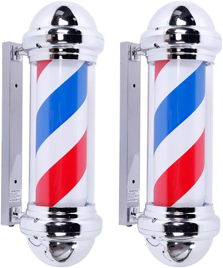 2 Packs 28'' LED Barber Pole Light, Red White Blue LED Strips V933