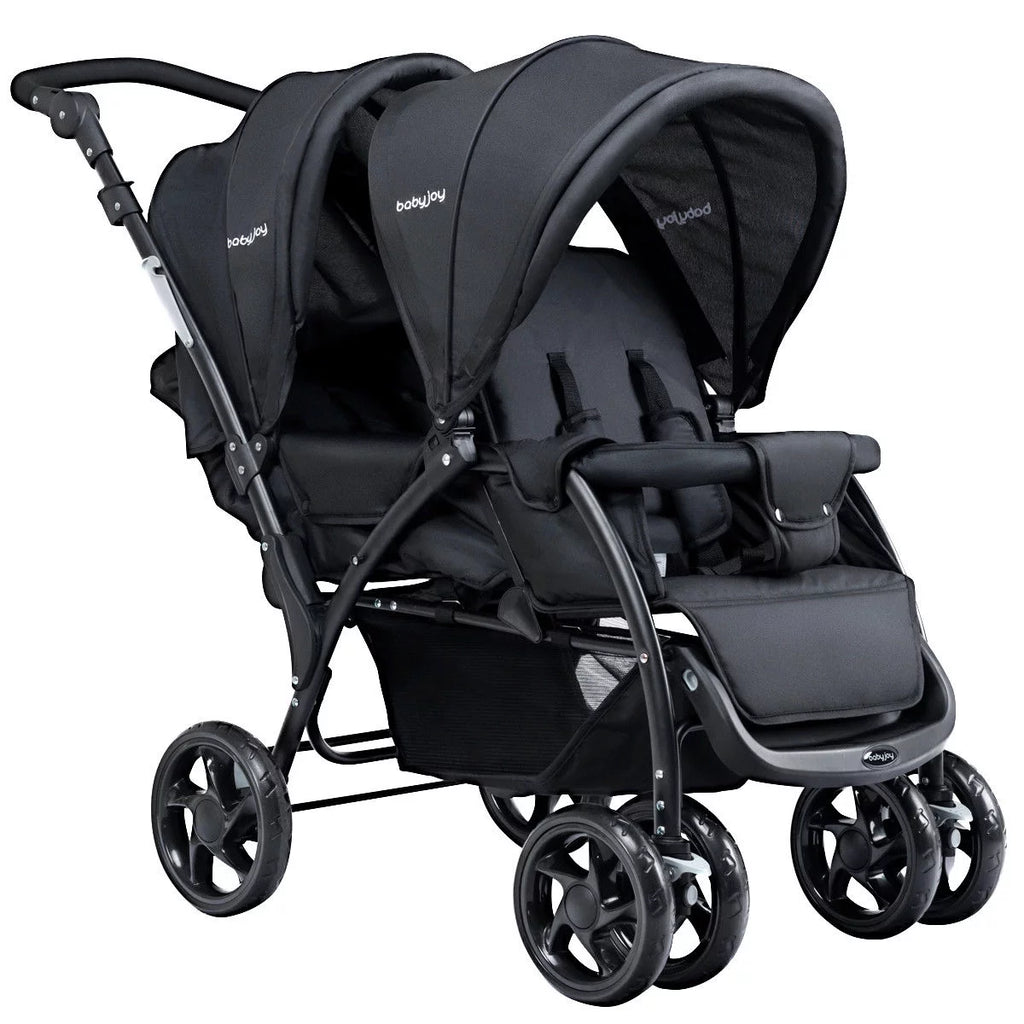 Double Stroller Foldable Lightweight Black S644