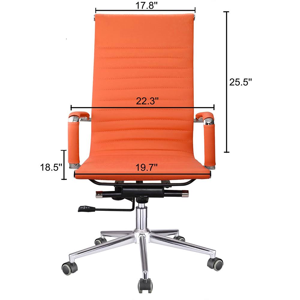 Orange XL High Back PU Leather Swivel Office Chair M3405