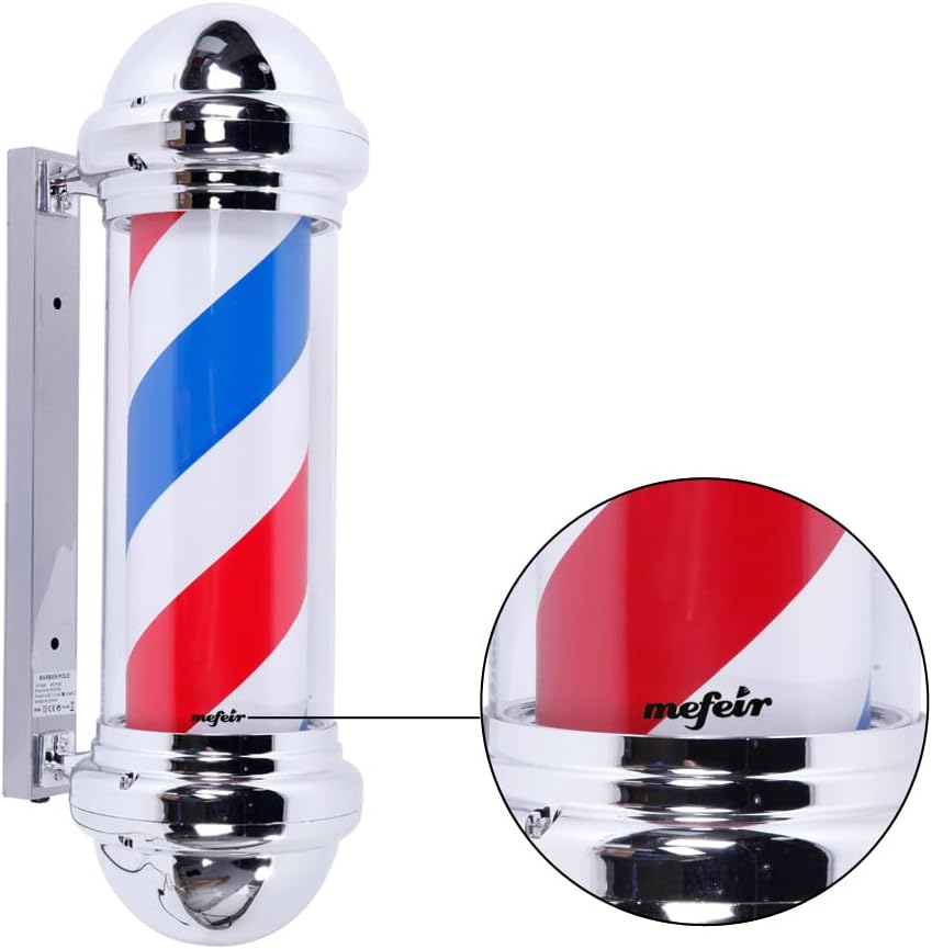 2 Packs 28'' LED Barber Pole Light, Red White Blue LED Strips V933