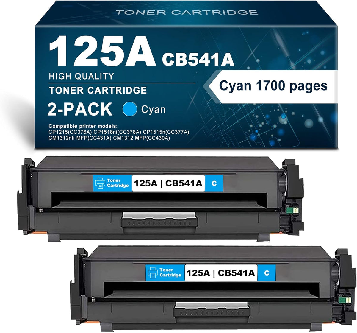 Black 2 Packs 125A Remanufactured Toner Cartridge Q725256