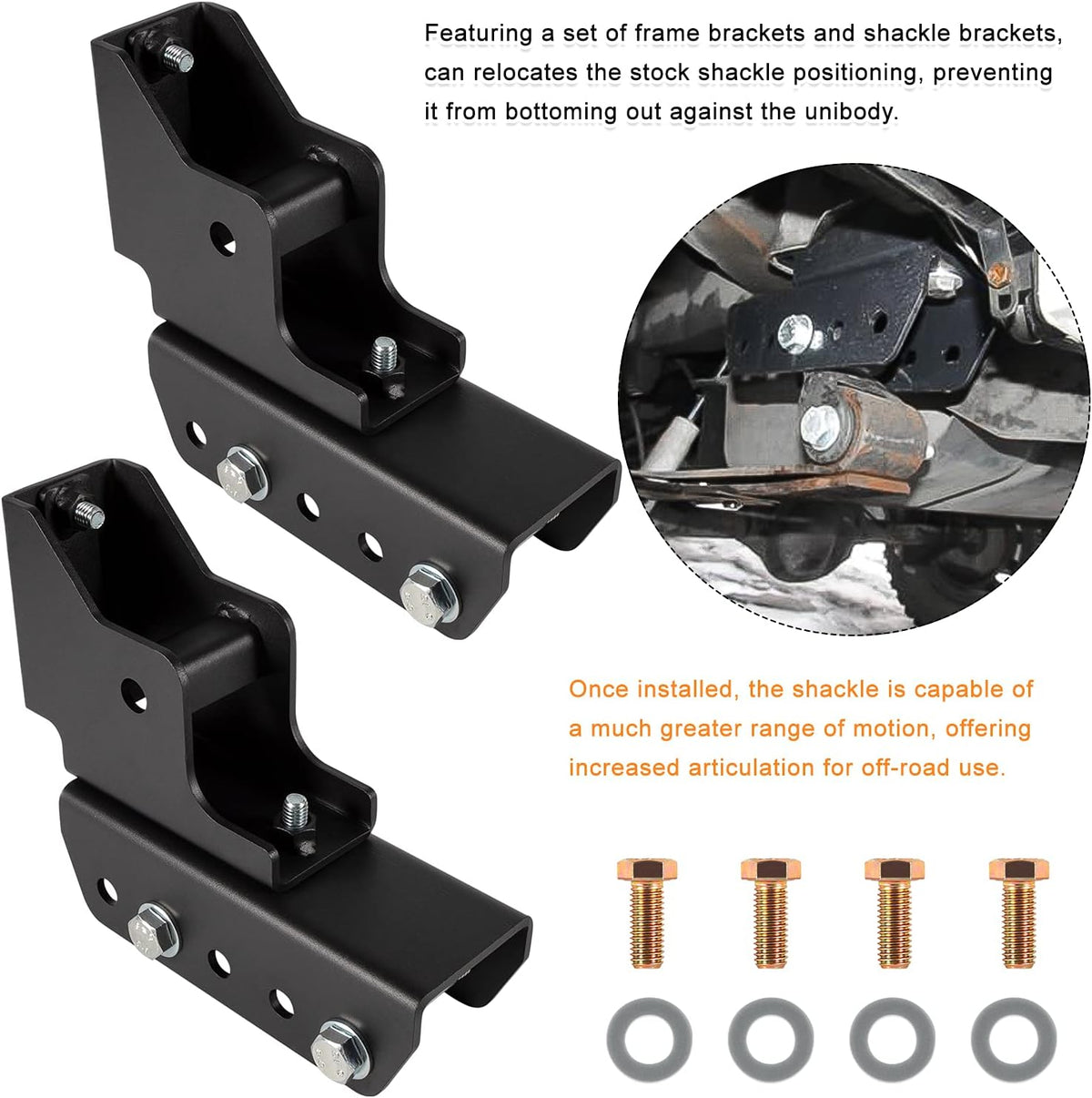 1.5 Rear Shackle Relocation Kit for Jeep Cherokee XJ L876
