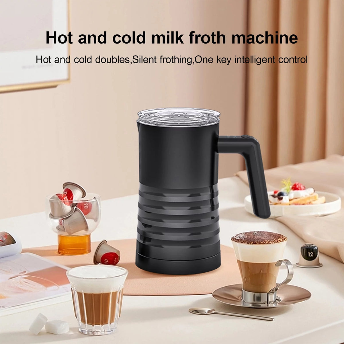 4 in 1 Electric Milk Frother Steamer 580ml Stainless Steel T331
