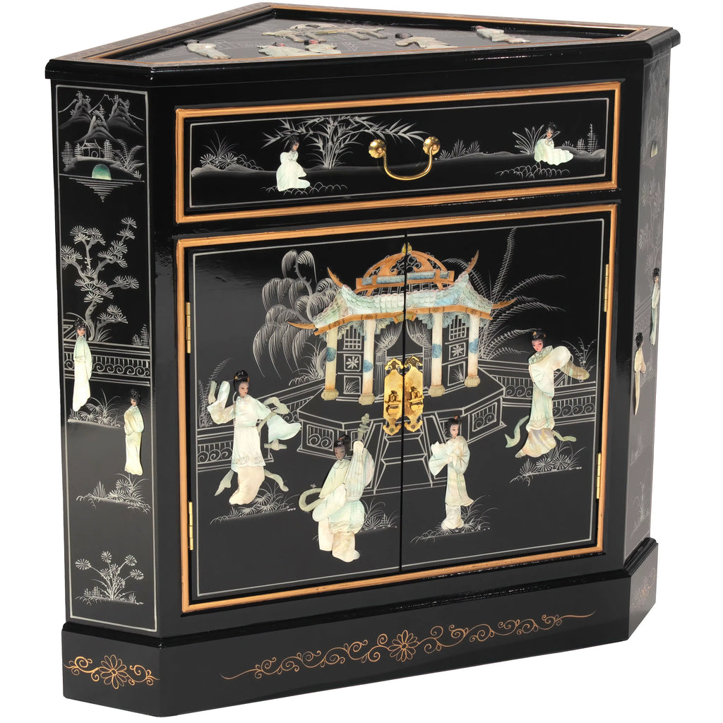 Black Lacquer Corner Cabinet U501