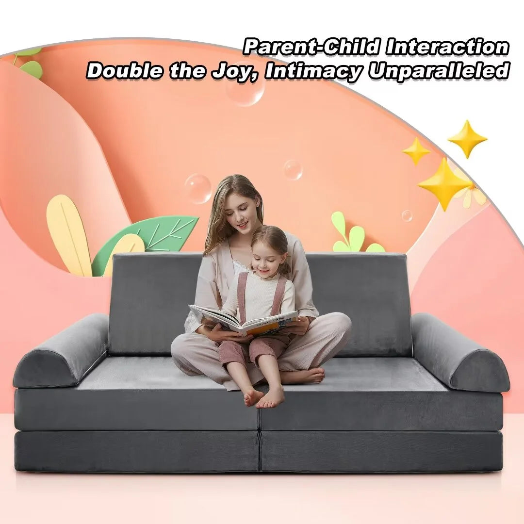 Gray 10pcs Modular Kids Couch M334