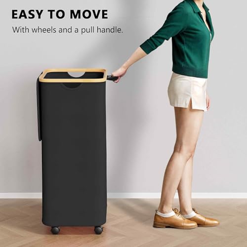 Gray 29 Gal Rolling Laundry Hamper with Lid K4748